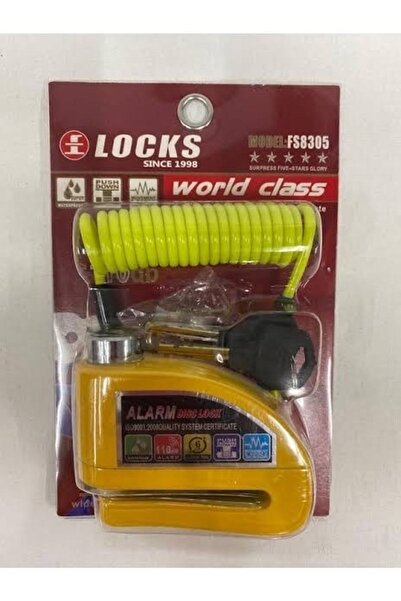 Locks Tez Motor Alarmlı Disk Kilidi +hatırlama Kablolu Hediyeli 110db