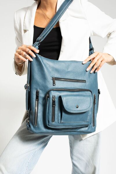FiONA BAG Kadın İndigo Sırt çantası Ve Çapraz Çanta 10 Gözlü Büyük Çanta