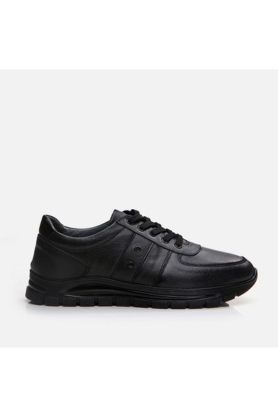 Hotiç Schwarze Sneakers aus echtem Leder für Herren