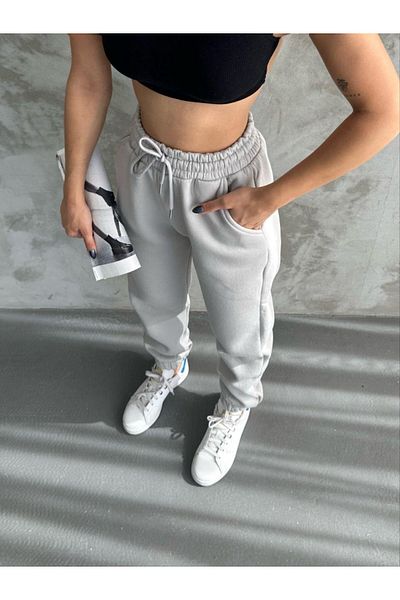 CAST COLLECTİON Γυναικείο γκρι Oversize Sweatpants