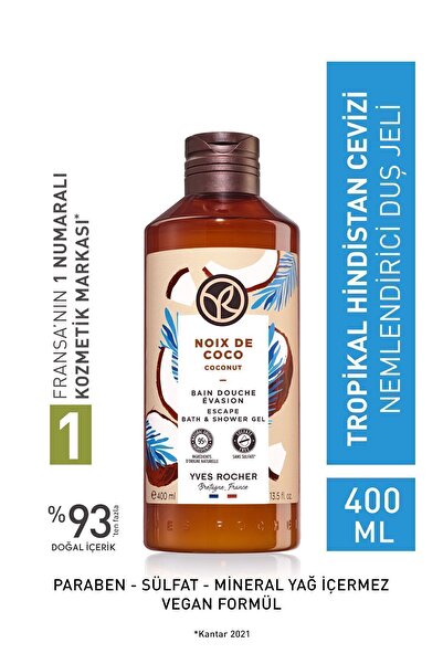 Yves Rocher Nemlendirici Duş Jeli - Tropikal Hindistan Cevizi 400ml + Isana M...