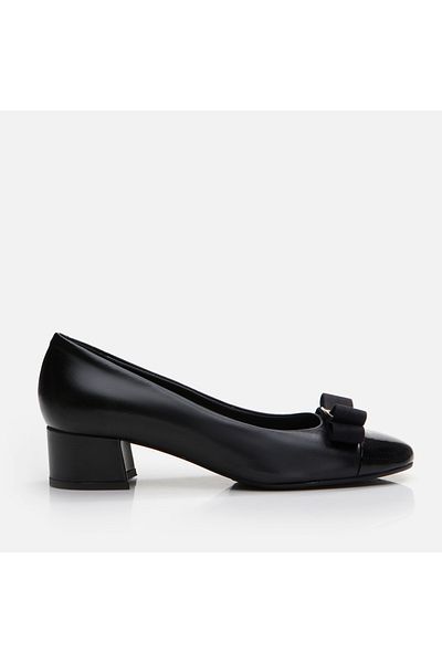 Hotiç Black Genuine Leather - Thick Heeled Women's Shoes