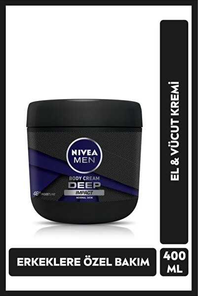NIVEA Men Hand and Body Cream Deep Impact 400 Ml, Moisturizing for Normal Skin