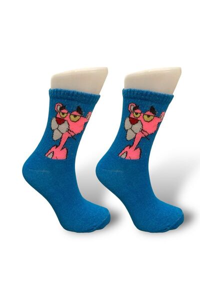 AL Bİ 90LIK PEMBE PANTER ÇİZGİ FİLM KARAKTER DESENLİ KOLEJ ÇORAP