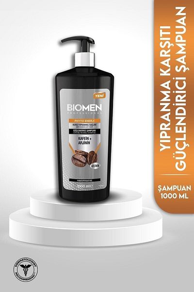 Biomen Natural Strengthening Shampoo Containing Caffeine and Arginine - For Dry and Damaged Hair