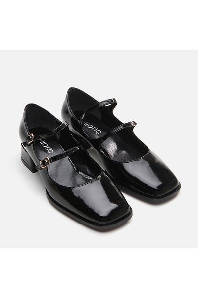 Hotiç Black Mary Jane - Women's Thick Heeled Shoes