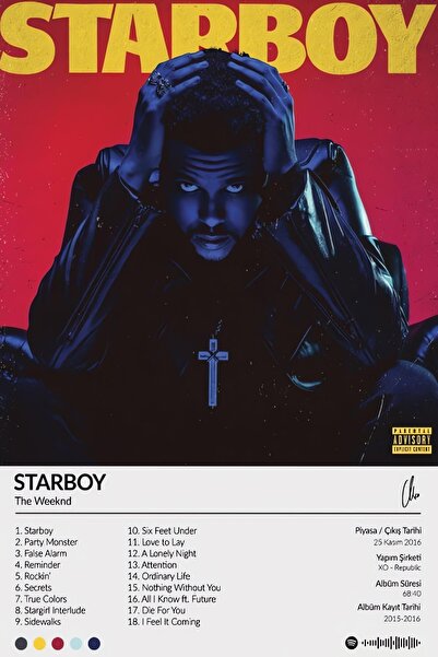 Teona Ahşap Ahşap Starboy The Weekend Duvar Poster