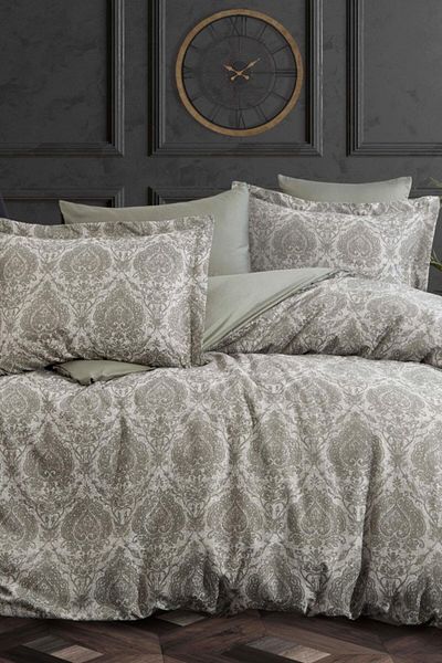 Dantela Set cuvertură dublă din bumbac satinat jacquard - Carolina Khaki
