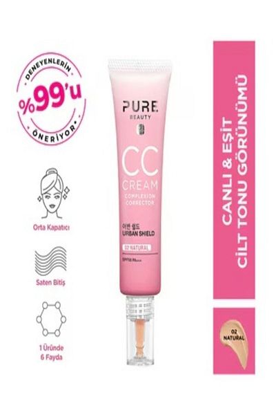 PURE BEAUTY CC Cream Spf50 - Light and Color Equalizer Natural 30ml