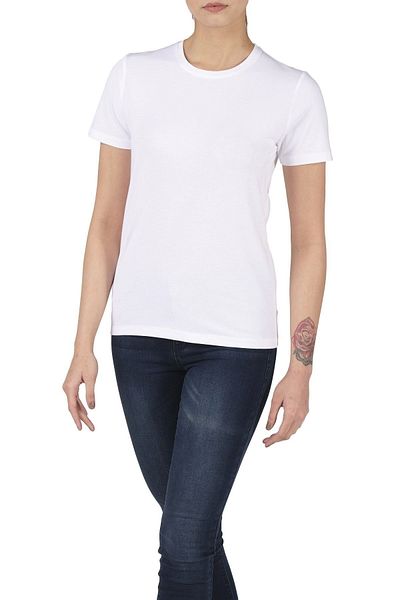 FSM1453 Tricou de damă din bumbac cu decolteu cu mânecă scurtă, culoare lycra -2291