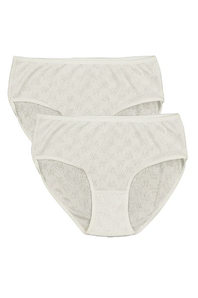 FSM1453 Women's Cotton Transfer Rib Bato High Waist Slip Panties 3-Piece - 3001