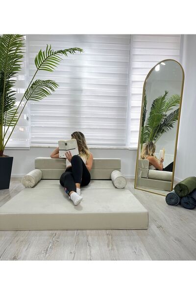 Minnes Minnes Full Sünger Katlanır Yatak-katlanır Koltuk-krem (İTHAL YÖNSÜZ K...