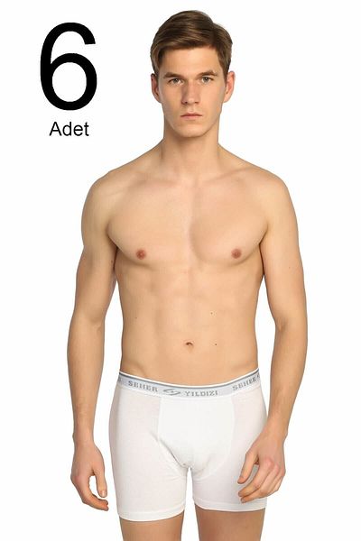 ENTAHA Ανδρικό White 6 Pack Lycra Boxer SEHER