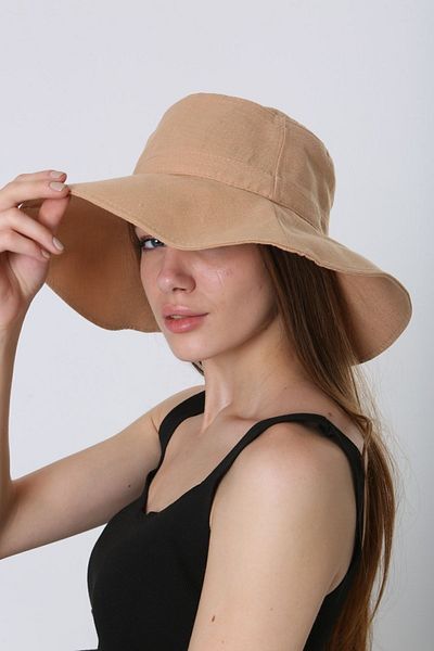 FELLMENS Camel Lux Cotton Wide Bucket Women's Hat