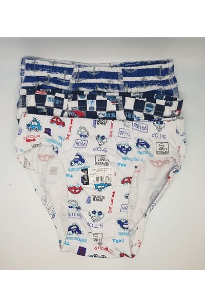 Tutku Ygy Shopping Boy Color Printed 6 Pack 0255 Cotton Panties Ygytec0255
