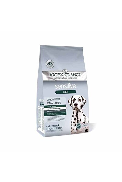 Arden Grange طعام جاف بنكهة السمك الأبيض المحيطي والبطاطس للكلاب البالغة الحس...