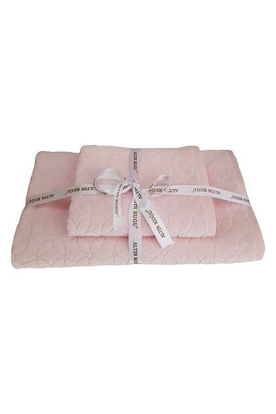 Özdilek Daisy Pink Bath Towel Set - 70x140 cm+50x80 cm