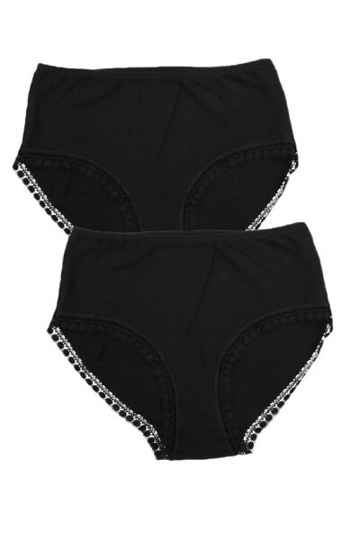 FSM1453 Жіночі бавовняні трусики з середньою високою талією, мереживом і еластичною стрічкою, 3 шт. -3039