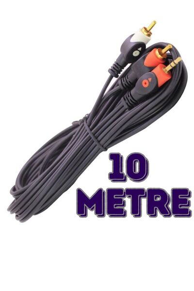 harry 10 Metre Stereo 3.5mm To 2 Rca Kablo Aux 5+1 Ses Sistemi - 10m