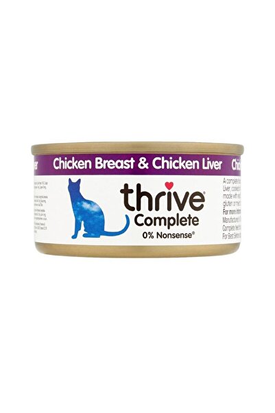 Thrive طعام القطط الكامل الرطب بالدجاج والكبد، 75 جرام، عبوة من 12 قطعة