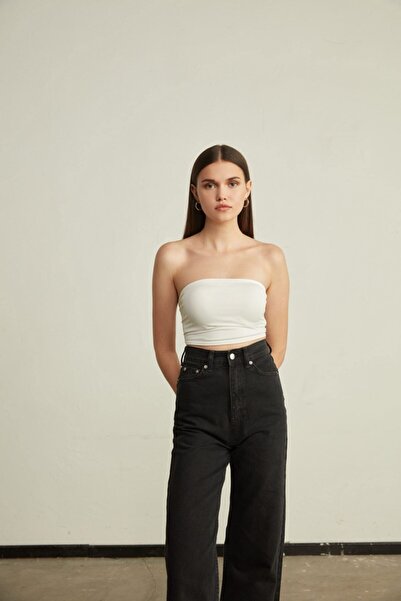 VATKALI Στράπλες Crop White