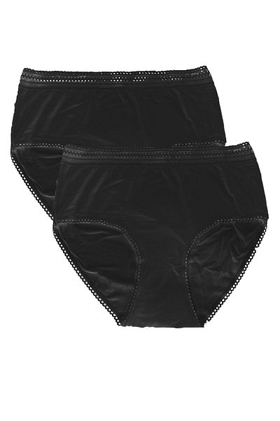 FSM1453 Γυναικείο Modal Λεπτό Ύφασμα Ψηλόμεσο Bato Slip Lycra Lace εσώρουχα 2 τεμαχίων