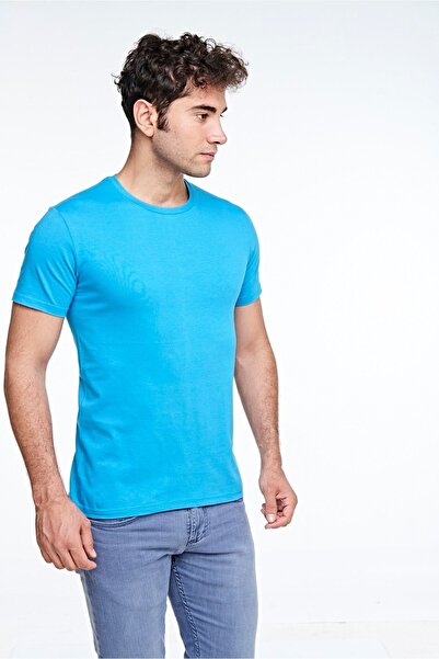 FSM1453 Чоловіча бавовняна короткорукавна кольорова футболка - 421