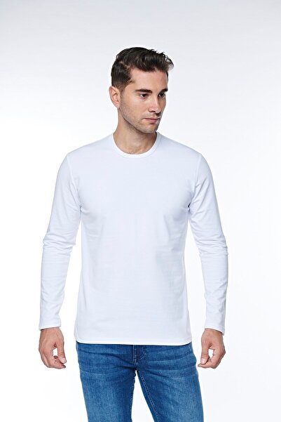 FSM1453 Ανδρικό βαμβακερό μακρυμάνικο φούτερ με δύο κλωστές -1060