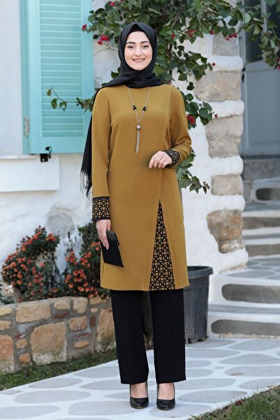 MİHRUZADE فستان سهرة Nilda Hijab مقاس كبير - بدلة من قماش الكريب