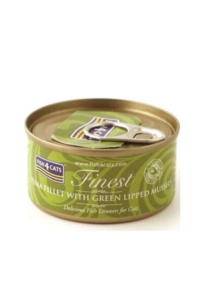 Fish4Cats طعام قطط رطب من فيليه التونة مع بلح البحر، 70 جرام، عبوة من 10 قطع