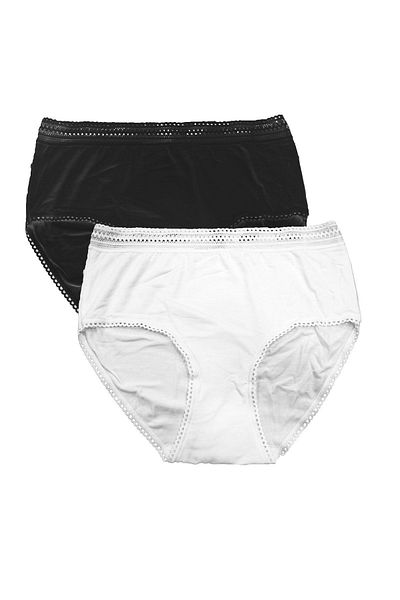 FSM1453 Γυναικείο Modal Λεπτό Ύφασμα Ψηλόμεσο Bato Slip Lycra Lace εσώρουχα 2 τεμαχίων
