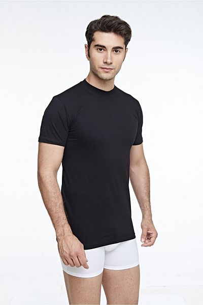 FSM1453 Men's Cotton Crew Neck Short Sleeve Splint Classic Undershirt 2-pack -410-(425)