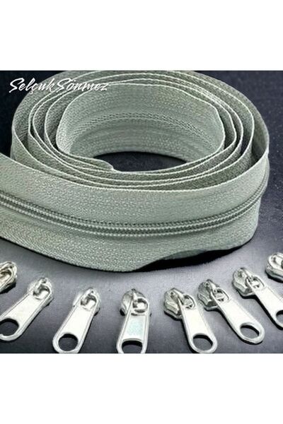 SELÇUK SÖNMEZ Gri 10 Metre Fermuar 20 Adet Başlık