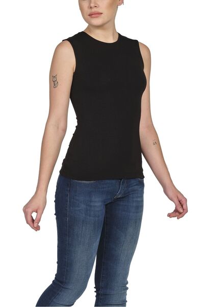 FSM1453 Women's Cotton Crew Neck Sleeveless Lycra Top -2278