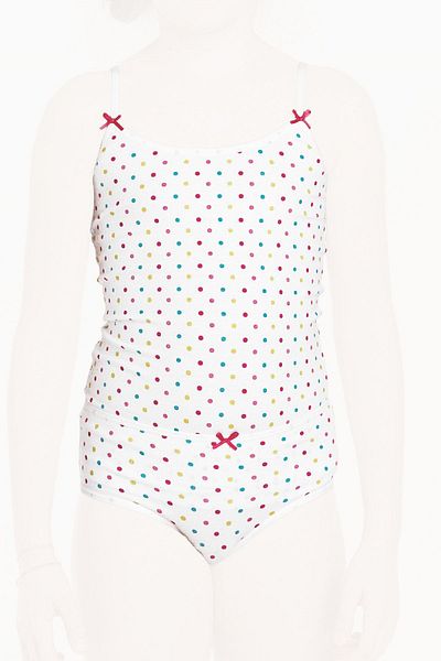 FSM1453 Girl's Cotton Rope Strap White Bottom and Top Set - 6029