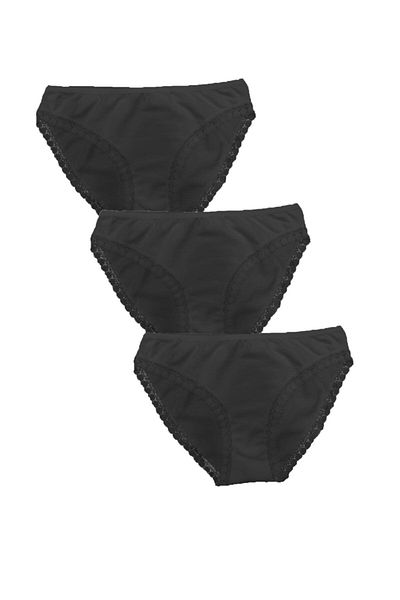 FSM1453 Bikini din bumbac cu talie normală pentru femei, slip din lycra, pachet de 3 -3038