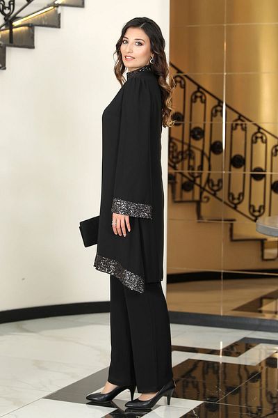 Central Of Moda Eylül Chiffon Tunic and Trousers Set