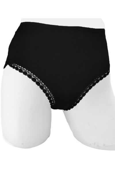 FSM1453 Жіночі бавовняні трусики середньої висоти з мереживом та еластичною стрічкою -3039
