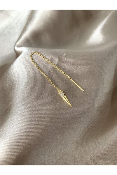 denizden silver Gümüş Zincir Küpe - 1 Adet