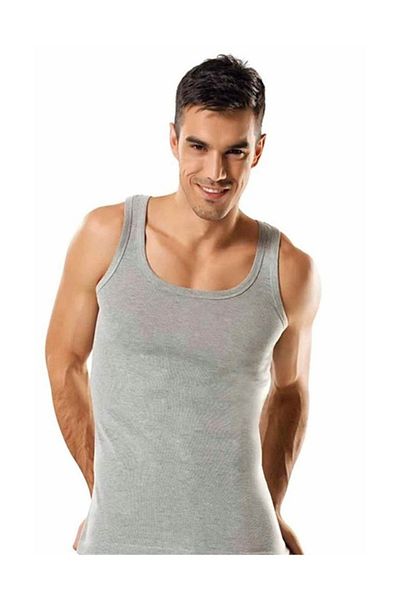 Tutku 6-Piece Classic Strappy Men's Undershirt Gray Strappy Undershirt