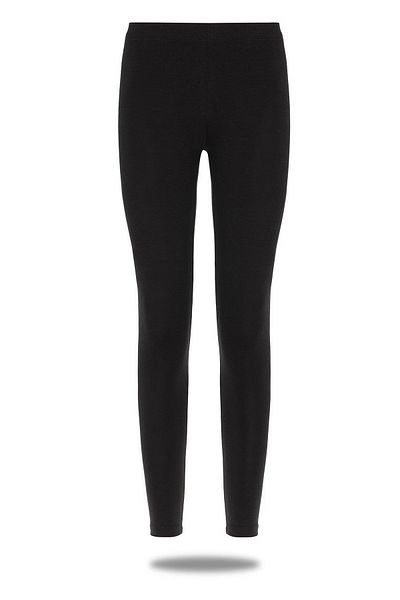 FSM1453 Medium High Waist Black Lycra Children's Leggings - Long LengthModal8011