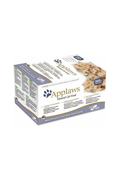 Applaws طعام قطط معلب متعدد الأغراض بنكهة الدجاج من كات - 8 × 60 جم