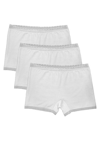 FSM1453 Γυναικεία Modal Normal Waist Lace Κοντό μήκος Boxer Lycra εσώρουχα 3 τεμαχίων -3050