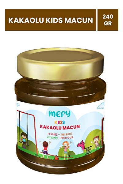Mefy Çocuklar Için Özel Pekmez, Arı Sütü, Propolis Ve Vitamin Katkılı Kids Kakaolu Macun 240 gr