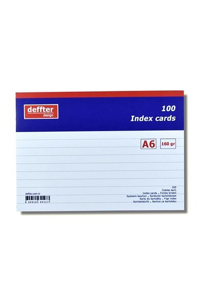 DEFFTER بطاقة الفهرس A6 باللون الأبيض