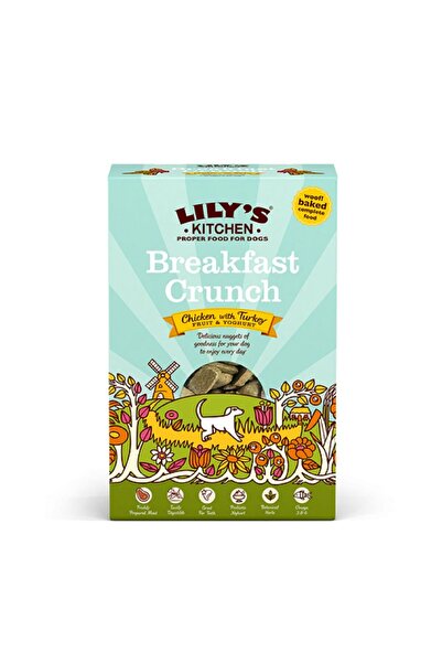 Lily's Kitchen طعام جاف للكلاب بنكهة الدجاج والديك الرومي من بريكفاست كرانش، ...