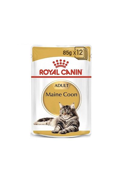 Royal Canin Feline Breed Nutrition Maine Coon Cat Food Pouches, 85g, Pack of 12