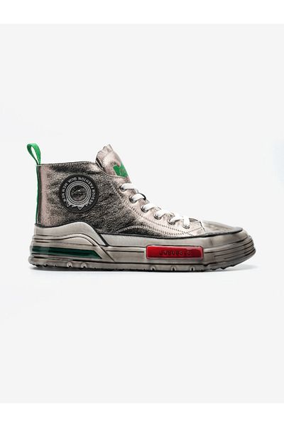 Guja Glossy Leather High Top Gray Men's Sneakers