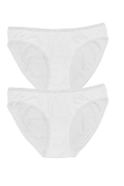 FSM1453 Γυναικεία Modal Normal Waist Bikini Lace Slip Lycra εσώρουχα 2 τεμαχίων -3052