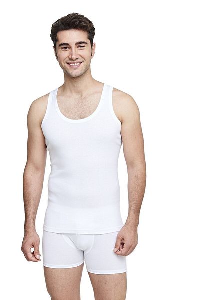 FSM1453 Men's Cotton Classic White Undershirt 2-pack